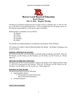 Beaver Local Board of Education