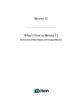 What's New in Btrieve 12