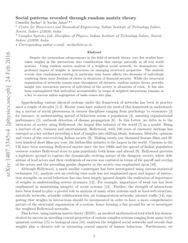 Social Patterns Revealed Through Random Matrix Theory