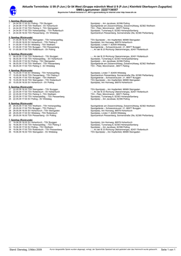 Aktuelle Terminliste: U 09 (F-Jun.) Gr 04 West (Gruppe