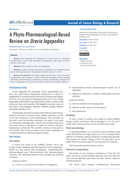 A Phyto-Pharmacological-Based Review on Uraria Lagopodies