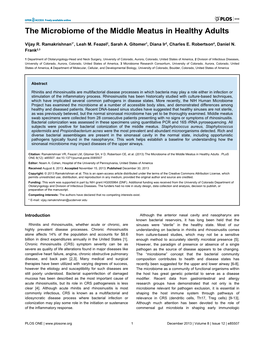 The Microbiome of the Middle Meatus in Healthy Adults