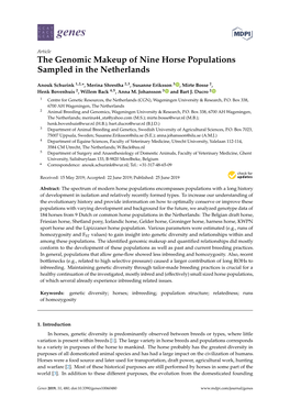 The Genomic Makeup of Nine Horse Populations Sampled in the Netherlands