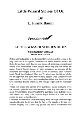 Little Wizard Stories of Oz