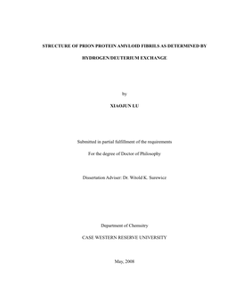 Structure of Prion Protein Amyloid Fibrils As Determined By