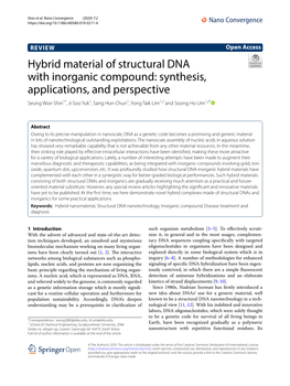 Hybrid Material of Structural DNA with Inorganic Compound: Synthesis