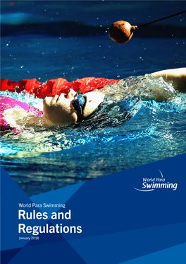 World Para Swimming Rules and Regulations January 2018 O Cial Approved Supplier of World Para Swimming Equipment