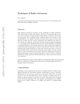 Techniques of Radio Astronomy