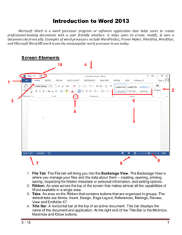 Introduction to Word 2013