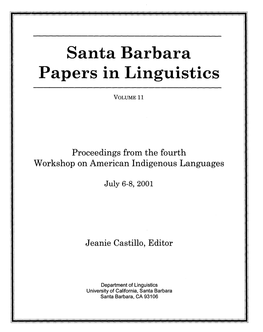 Santa Barbara Papers in Linguistics