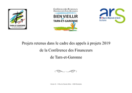 Projets Retenus Dans Le Cadre Des Appels À Projets 2019 De La Conférence Des Financeurs De Tarn-Et-Garonne