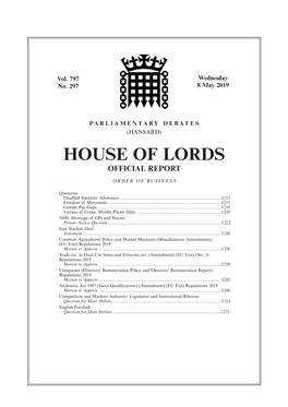 House of Lords Official Report