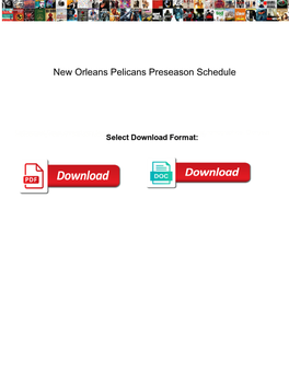 New Orleans Pelicans Preseason Schedule