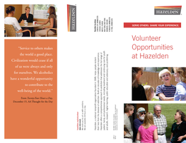 Volunteer Opportunities at Hazelden