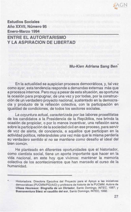 Entre El Autoritarismo Y La Aspiracion De Libertad