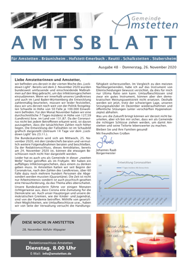 Amtsblatt a M T S B L A