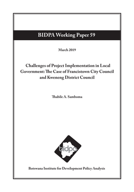 BIDPA Working Paper 59