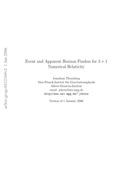 Event and Apparent Horizon Finders for 3+ 1 Numerical Relativity