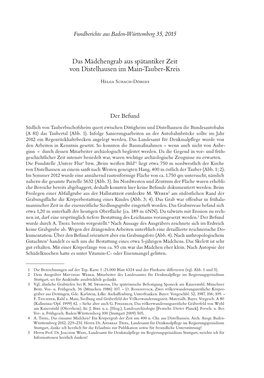 Das Mädchengrab Aus Spätantiker Zeit Von Distelhausen Im Main-Tauber-Kreis 459 Fundberichte Aus Baden-Württemberg 35, 2015