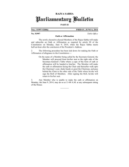 Parliamentary Bulletin