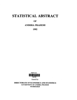 Statistical Abstract of Andhra Pradesh 1992