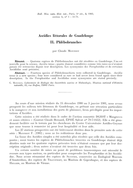 Ascidies Littorales De Guadeloupe II. Phlébobranches