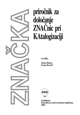 Priročnik Za Določanje Značnic Pri Katalogizaciji