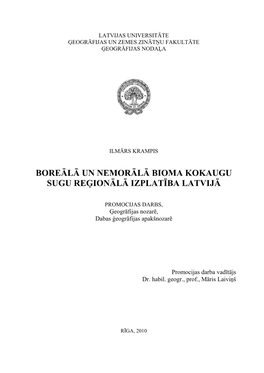 Boreālā Un Nemorālā Bioma Kokaugu Sugu Reģionālā