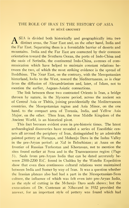 The Role of Iran in the History of Asia