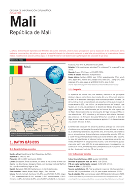 FICHA PAÍS Mali República De Mali