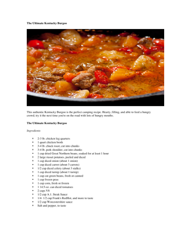 The Ultimate Kentucky Burgoo