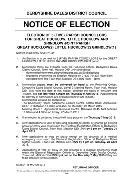 Notice of Election