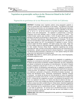 Vegetation on Geomorphic Surfaces in the Monserrat Island in the Gulf of California