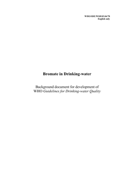 Bromate in Drinking-Water