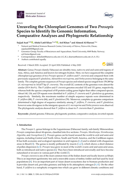 Unraveling the Chloroplast Genomes of Two Prosopis Species to Identify Its Genomic Information, Comparative Analyses and Phylogenetic Relationship