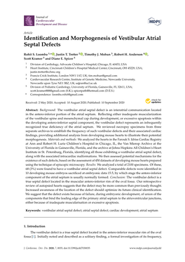 Identification and Morphogenesis of Vestibular Atrial Septal Defects