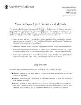 Minor in Psychological Statistics and Methods