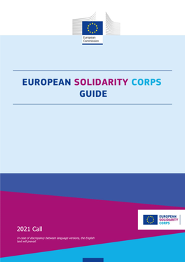 European Solidarity Corps Programme Guide 2021