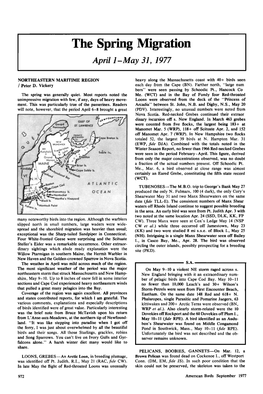 The Spring Migration April 1-May 31, 1977