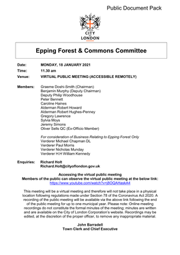 (Public Pack)Agenda Document for Epping Forest