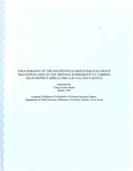 Stratigraphy of the Goldenville Group-Halifax Group Transition (Ght) of the Meguma Supergroup at Caribou Gold District (Drillcore Ll81-5A), Nova Scotia