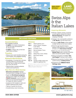 Swiss Alps & the Italian Lakes