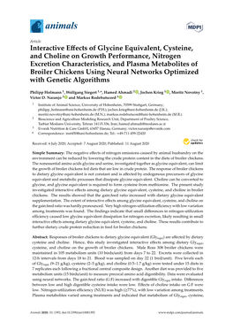 Interactive Effects of Glycine Equivalent, Cysteine, and Choline