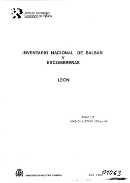 Inventario Nacional De Balsas Y Escombreras