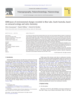 6000Years of Environmental Changes Recorded in Blue Lake, South