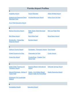 Airport Profiles from FASP 2035 Update