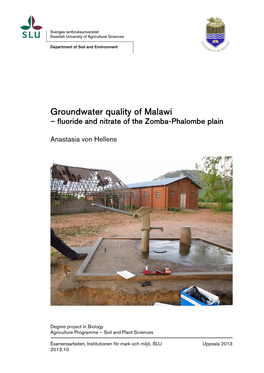 Groundwater Quality of Malawi – Fluoride and Nitrate of the Zomba-Phalombe Plain