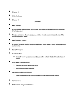 Chapter 9 • Water Balance • Chapter 9