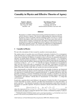 Causality in Physics and Effective Theories of Agency