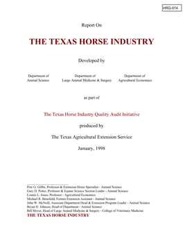 The Texas Horse Industry